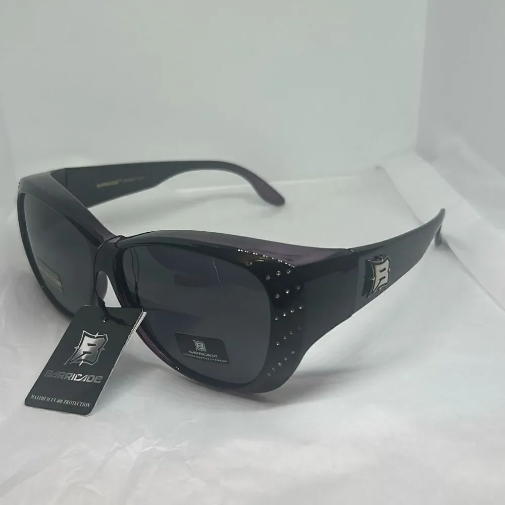 Barricade PZ-BAR617 Women’s Sunglasses – Rhinestone Detail | Butterfly Oval Fram